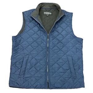 Hawke & Co Mens Medium Vest Quilted Navy Blue Puffer Full Zip Jacket Insulated